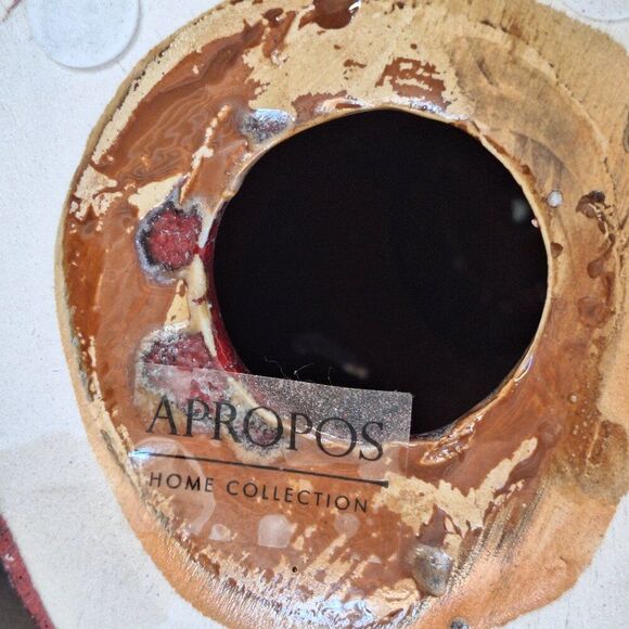 Apropos Drip Glaze Elephant Statue Figurine 10” Gold Trunk Up Lucky Art Pottery - Picture 10 of 16